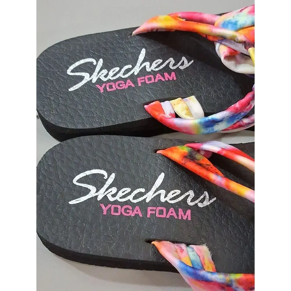 Skechers Womens Yoga Foam Tie Dye Slingback Sandals Size 7 EU 37
